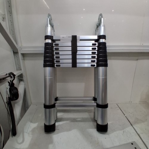 EFAN ALUMINUM A-FRAME TELESCOPIC LADDER - 330LBS CAPACITY - 16.5FT - SILVER/BLACK (MODEL: 2.5M + 2.5M) image 4
