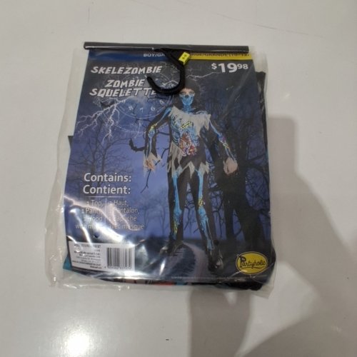 3PC BOYS PARTYHOLIC SKELEZOMBIE COSTUME - LARGE (10-12) - BLACK/BLUE (STYLE: 13164) image 2