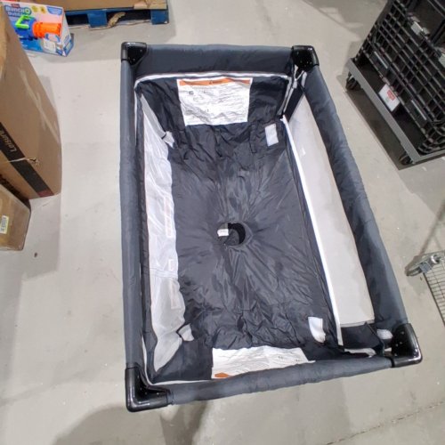 DOUBLE LAYER COLLAPSIBLE BEDSIDE BABY BASSINET WITH BUILT IN CHANGING TABLE, STORAGE RACK AND CARRY BAG - 26.7" X 39.3" X 28.7" -BLACK /GREY (MODEL: MM002) image 3