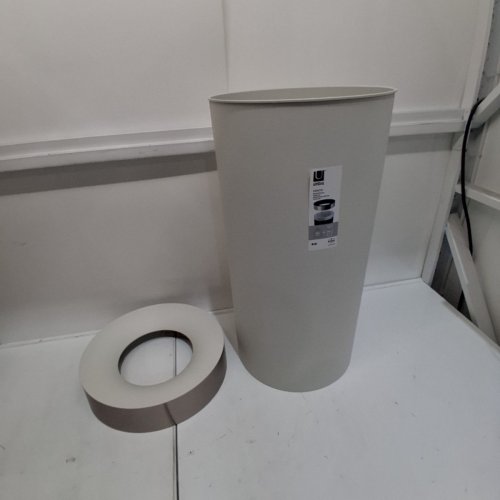 UMBRA VENTO OPEN TOP TRASH CAN - 30" - 16.5 GAL/62L - SAND/NICKEL (MODEL: 1013048-1313-REM) image 2
