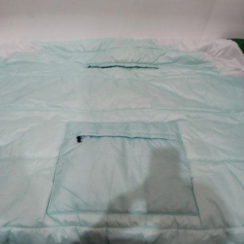 BELOW ZERO 2-IN-1 WEARABLE HOODED OUTDOOR BLANKET - 54" × 76" - GREEN/BLUE (MODEL: 1896292) image 5