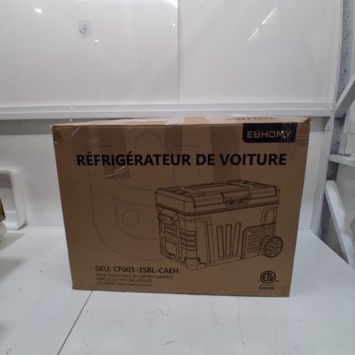 EUHOMY PORTABLE CAR REFRIGERATOR WITH WHEELS - 12V, 35L CAPACITY - BLACK (MODEL: CF003-35BL-CAEH) image 5