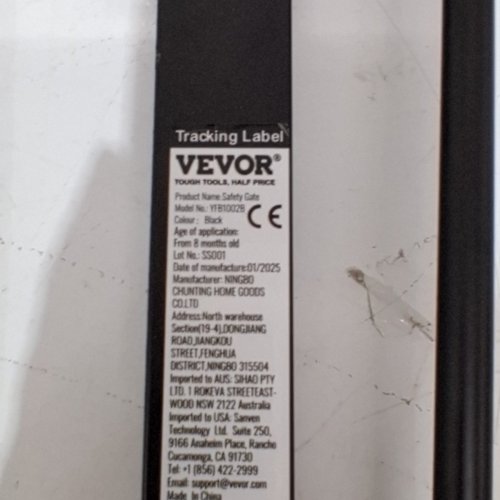 VEVOR BABY SAFETY GATE - ADJUSTABLE WIDTH 60.6"-63.3"X30" - BLACK (MODEL: YFB1002B) image 3
