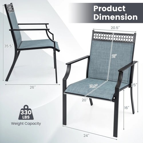 2PK COSTWAY MESH BACK PATIO CHAIR - BROWN/BLACK (MODEL:NP11362CF-2) image 2