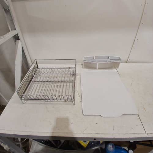 KITCHENAID FULL-SIZE LARGE DISH-DRYING RACK - 20.4" - STAINLESS STEEL/WHITE (MODEL: KNS896BXGRA/1863201) image 2