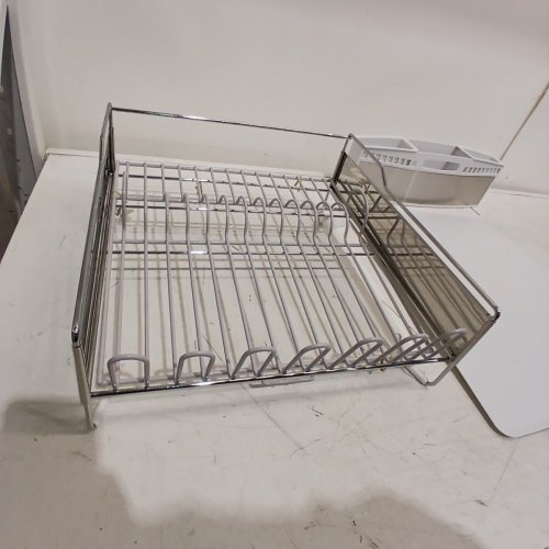 KITCHENAID FULL-SIZE LARGE DISH-DRYING RACK - 20.4" - STAINLESS STEEL/WHITE (MODEL: KNS896BXGRA/1863201) image 5