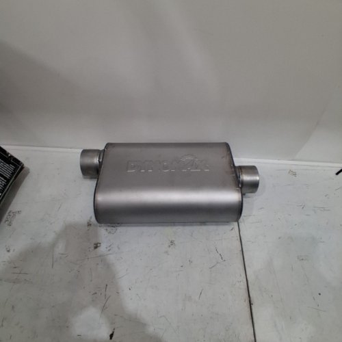DYNOMAX PERFORMANCE ULTRA-FLO WELDED MUFFLER STAINLESS STEEL - FLOW UP TO 2,000 SCFM - SUPPORT UP TO 2,000 HORSEPOWER - 20" X 10.5" X 5.2" - SILVER - (MODEL:17221) image 2