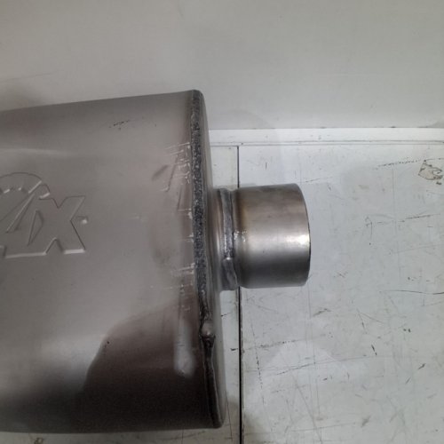 DYNOMAX PERFORMANCE ULTRA-FLO WELDED MUFFLER STAINLESS STEEL - FLOW UP TO 2,000 SCFM - SUPPORT UP TO 2,000 HORSEPOWER - 20" X 10.5" X 5.2" - SILVER - (MODEL:17221) image 4