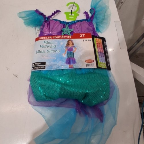 2PC GIRL'S GOODMARK MISS MERMAID COSTUME SET - 2T - PURPLE/TURQUOISE image 2