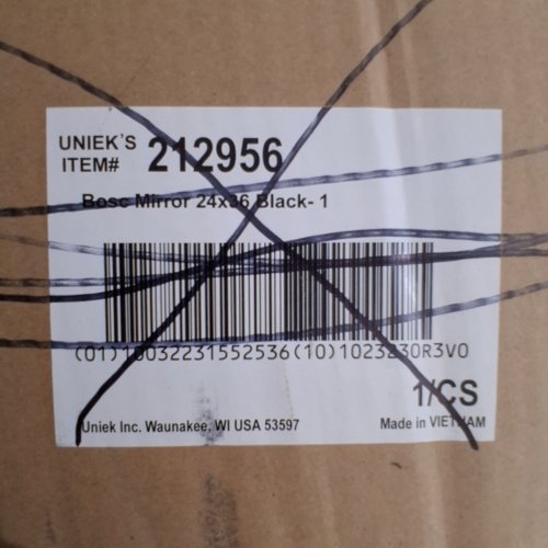 UNIEK MIRROR - 24" X 36" - BLACK (ITEM: 212956) image 2