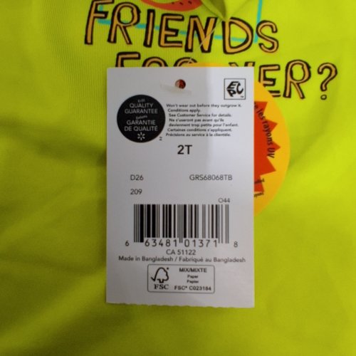 2PC LONG SLEEVE SHIRT AND HAT SWIM SET - 2T - LIME GREEN image 3