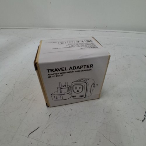 HITRENDS CANADA US TO UK PLUG ADAPTER WITH 2 AMERICAN OUTLETS & USB-A &USB-C - WHITE image 3