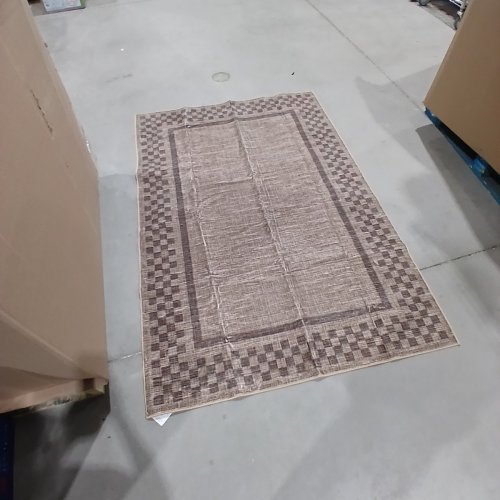 GARVEEHOME MODERN BORDERED SOFT AREA RUG MACHINE WASHABLE - 4FT X 6FT - BROWN (MODEL:199414423229) image 2
