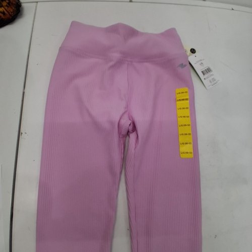 GIRLS ATHLETIC WORKS ANKLE LENGTH RIB LEGGINGS - LARGE (10/12) - PINK image 4