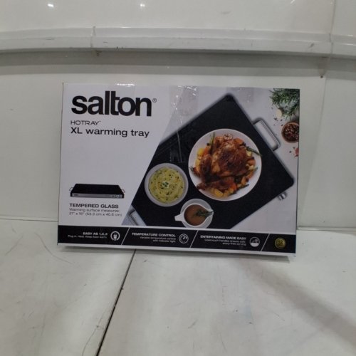 SALTON HOTRAY XL WARMING TRAY WITH TEMPERED GLASS - 400W -21" X 16" - BLACK - (MODEL: 2123123 / WT2148) image 7