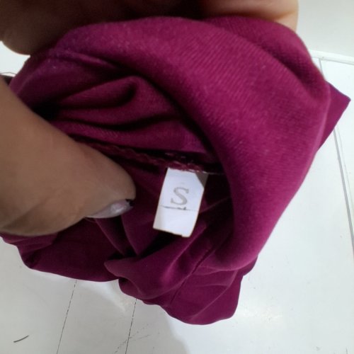 WOMEN'S LONG SLEEVE WRAP DRESS - SMALL - BURGUNDY image 3