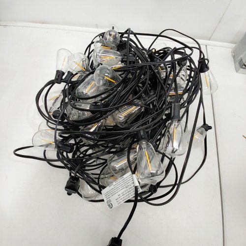 OHLUX OUTDOOR BISTRO STRING LIGHTS - 60FT, WITH 32 SHATTERPROOF ST38 VINTAGE EDISON BULBS, 2200K WARM, DIMMABLE, CONNECTABLE LED LIGHT STRING - WARM WHITE (MODEL: GLS-20J2P-E17-ST38-1-100) image 3