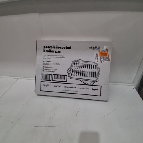 2PC WHIRLPOOL PORCELAIN BROILER PAN AND GRID - 12.75" X 16.75" - BLACK (MODEL: 4396923) image 3