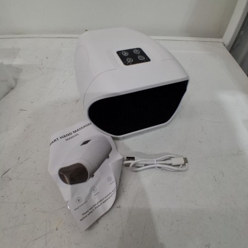 CORDLESS ELECTRIC HAND MASSAGER WITH HEAT AND COMPRESSION - WHITE image 2