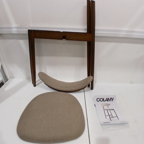 COLAMY COUNTER HEIGHT UPHOLSTERED WOODEN BAR STOOL - 37" - BEIGE (MODEL: B6269) image 4