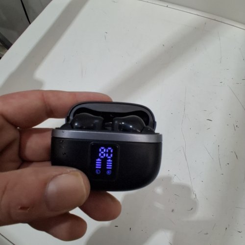 BHNYBWUL BLUETOOTH WIRELESS EARBUDS WITH TOUCH CONTROLS AND BATTERY DISPLAY CASE - BLACK (MODEL: S2) image 2
