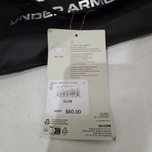 UNDER ARMOUR UNDENIABLE 5.0 DUFFEL BAG WITH VENTED LAUNDRY POCKET - LARGE - 101L - BLACK/SILVER (STYLE: 1369224) image 3