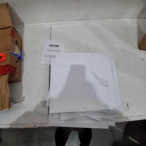 50PK VEVOR PEEL AND STICK FLOORING TILES - 12" X 12" - WHITE MARBLE (MODEL: WB-4503) image 2