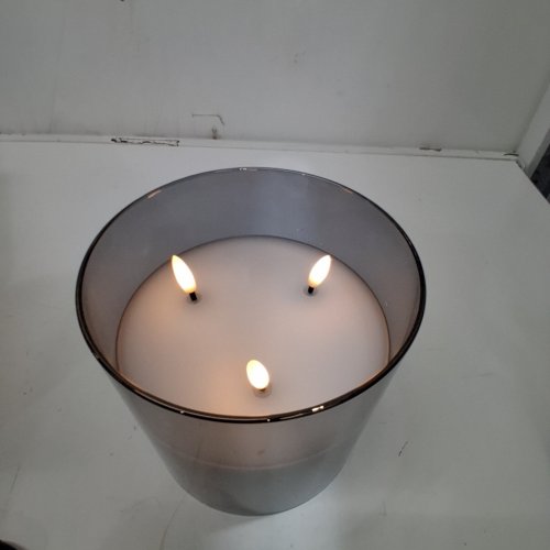 AFINETH 3-WICK FLAMELESS CANDLE WITH REMOTE CONTROL - 6" X 6" - BLACK image 2