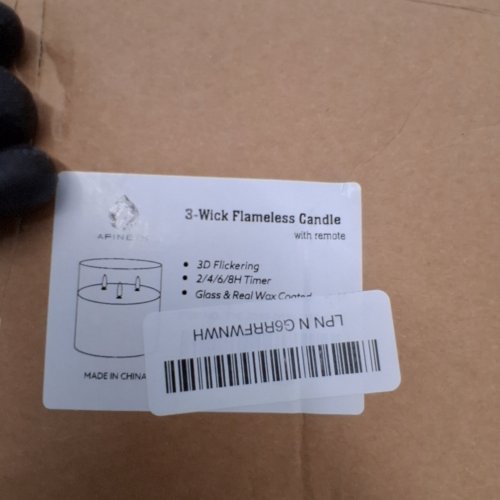AFINETH 3-WICK FLAMELESS CANDLE WITH REMOTE CONTROL - 6" X 6" - BLACK image 3