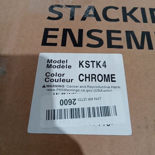 LG ELECTRONICS LAUNDRY FRONT LOAD STACKING KIT - 27'' - CHROME (MODEL: KSTK4) image 2