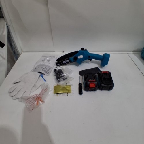 SEESII CORDLESS BATTERY OPERATRED MINI CHAINSAW - 6" - 21V - BLUE (MODEL:M6 PRO) image 3