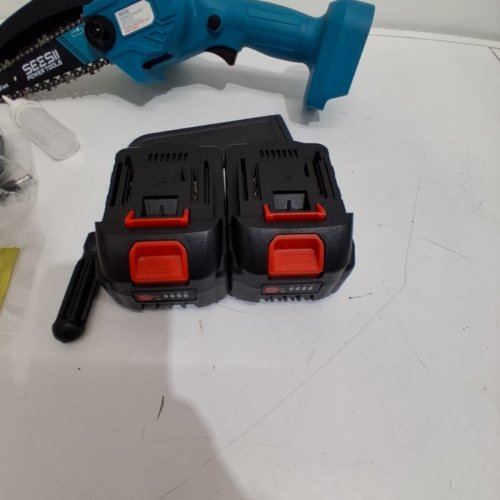 SEESII CORDLESS BATTERY OPERATRED MINI CHAINSAW - 6" - 21V - BLUE (MODEL:M6 PRO) image 4