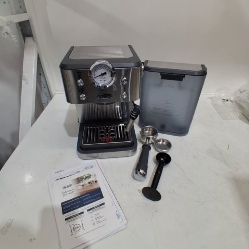DELONGHI LINEA CLASSIC ESPRESSO MACHINE WITH MILK FROTHER - SILVER (MODEL: ‎EM450M) image 4