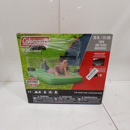 COLEMAN QUICKBED PLUS AIR MATTRESS WITH HANDHELD BATTERY PUMP - TWIN, 75" X 38" X 10" - GREEN (MODEL: 90706) image 4