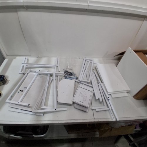 KITMENT COMPUTER DESK WITH 3 FABRIC DRAWERS - 30" X 29" X 14" - WHITE image 4