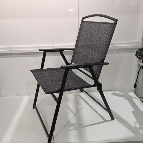MAINSTAYS PADDED FOLDING CHAIR, LAWN/BEACH CHAIR, 25" X 35.8" - GREY image 2