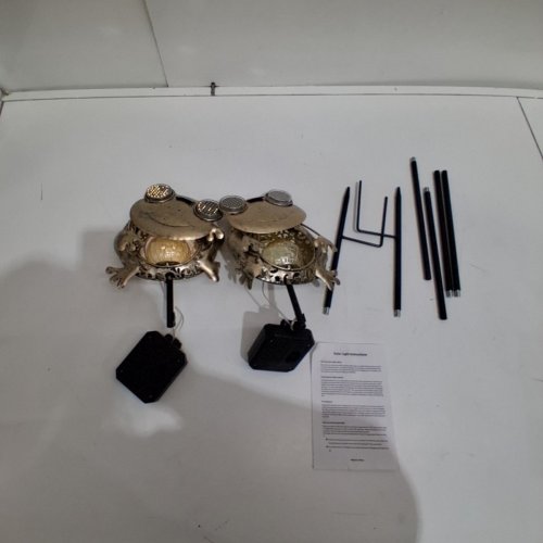 2PK KIZOZO SOLAR FROG GARDEN LIGHTS WITH ANIMATED EYES - IRON image 2