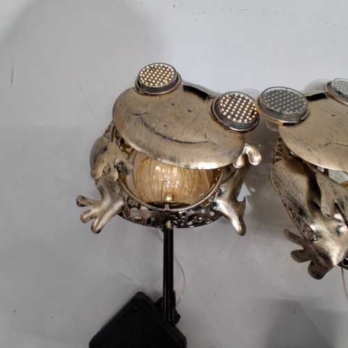 2PK KIZOZO SOLAR FROG GARDEN LIGHTS WITH ANIMATED EYES - IRON image 3