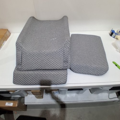 3-IN-1 JOYDOMUS QUILTED ADJUSTABLE LEG WEDGE PILLOW - 28" X 9.5" X 16.9" - GRAY image 3