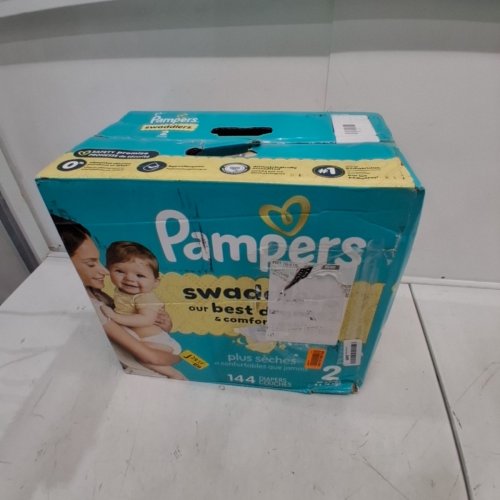 144PK PAMPERS SWADDLERS DISPOSABLE BABY DIAPERS - SIZE 2 (10-22LBS) image 2