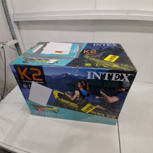 INTEX EXPLORER K2 2-PERSON INFLATABLE KAYAK SET WITH ALUMINUM OARS & PUMP - YELLOW (MODEL: 68307EP) image 2