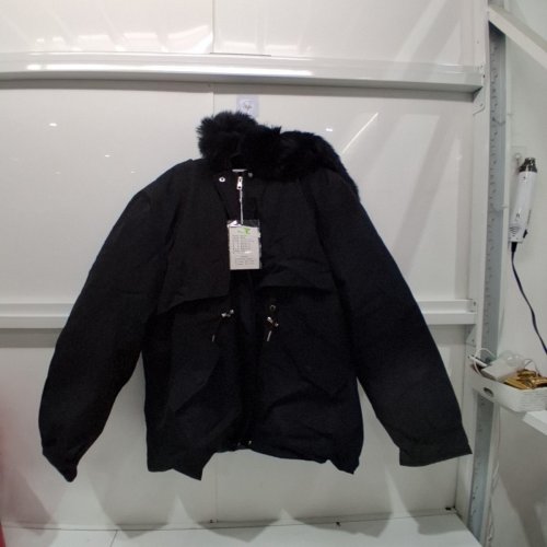 WOMEN'S FUR LINED HOODED JACKET - 3XL - BLACK (STYLE: 803) image 2