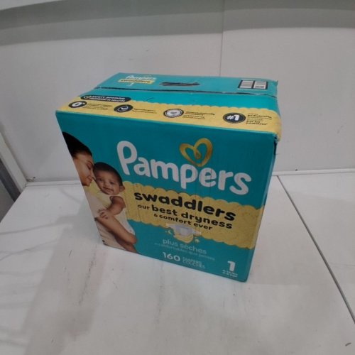 160PK PAMPERS SWADDLERS DISPOSABLE BABY DIAPERS - SIZE 1 (8-14LB) image 2