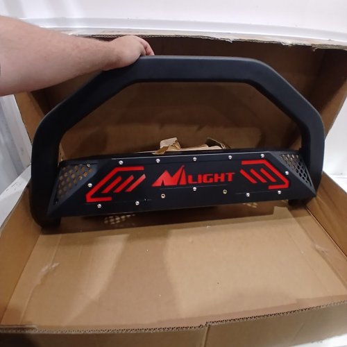 NILIGHT AUTOMOTIVE BULL BAR WITH LED LIGHT BAR FOR TOYOTA TUNDRA 1999-2006 AND TOYOTA SEQUOIA 2001-2007 - BLACK image 2