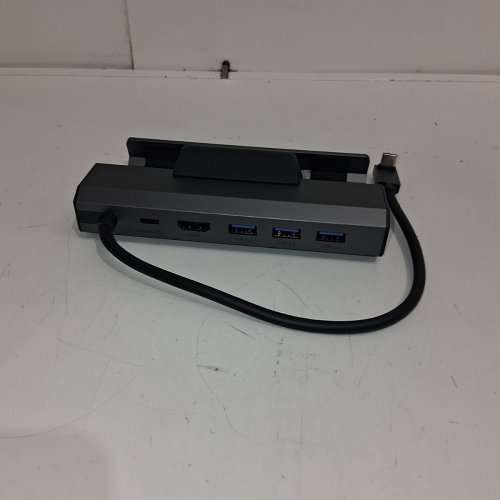 JSAUX 6-IN-1 DOCKING STATION HDMI (4K 60HZ) GIGABIT ETHERNET, 3 USB A 3.0 AND USB C PORTS - GREY (MODEL: ‎CH4504) image 3