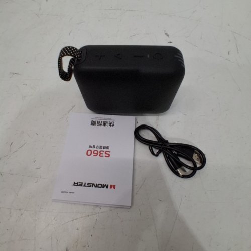 MONSTER S360 PORTABLE WATERPROOF BLUETOOTH SPEAKER WITH 20H PLAYTIME - 5 V 1A - BLACK (MODEL: M56215) image 4
