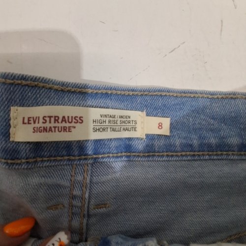 WOMEN'S LEVI STRAUSS SIGNATURE HIGH RISE DENIM SHORTS WITH BELT - 8 - LIGHT BLUE image 2