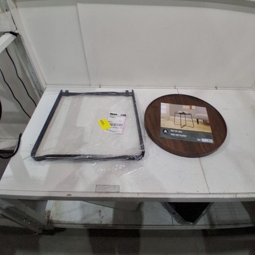HOMETRENDS TRAY TOP TABLE - 21.5" X 21.5" X 20.9" - WALNUT/BLACK image 3