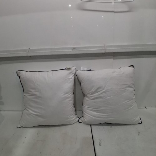 2PK - MIULEE PILLOW INSERTS - 18" X 18" - WHITE WITH BLUE NAVY EDGES image 3