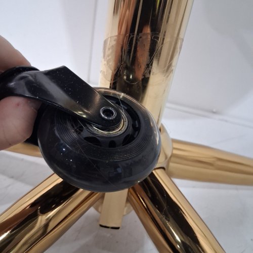 YEEZEE ERGONOMIC SADDLE STOOL WITH WHEELS - 16.5" - 21.5" - BLACK/GOLD image 3